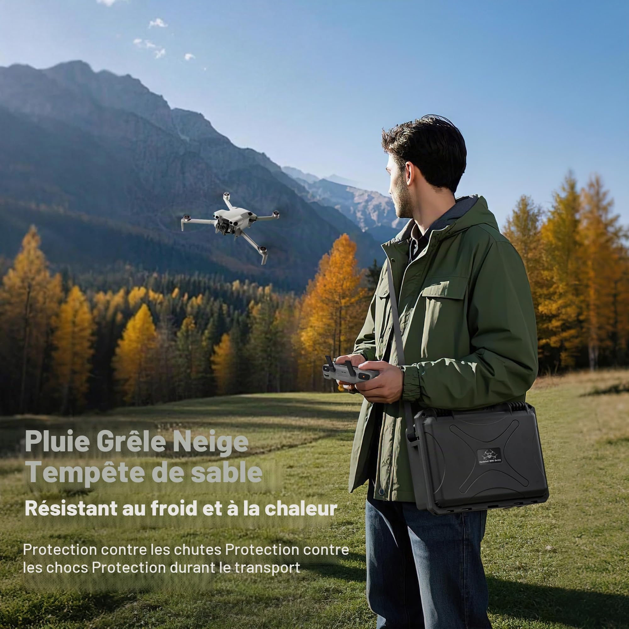 STARTRC Étui de Transport Rigide étanche pour DJI Mini 5 Pro Fly More Combo Accessoires pour contrôleur DJI RC 2/RC-N3, 7 Batteries et hub de Chargeur [Coque Uniquement]