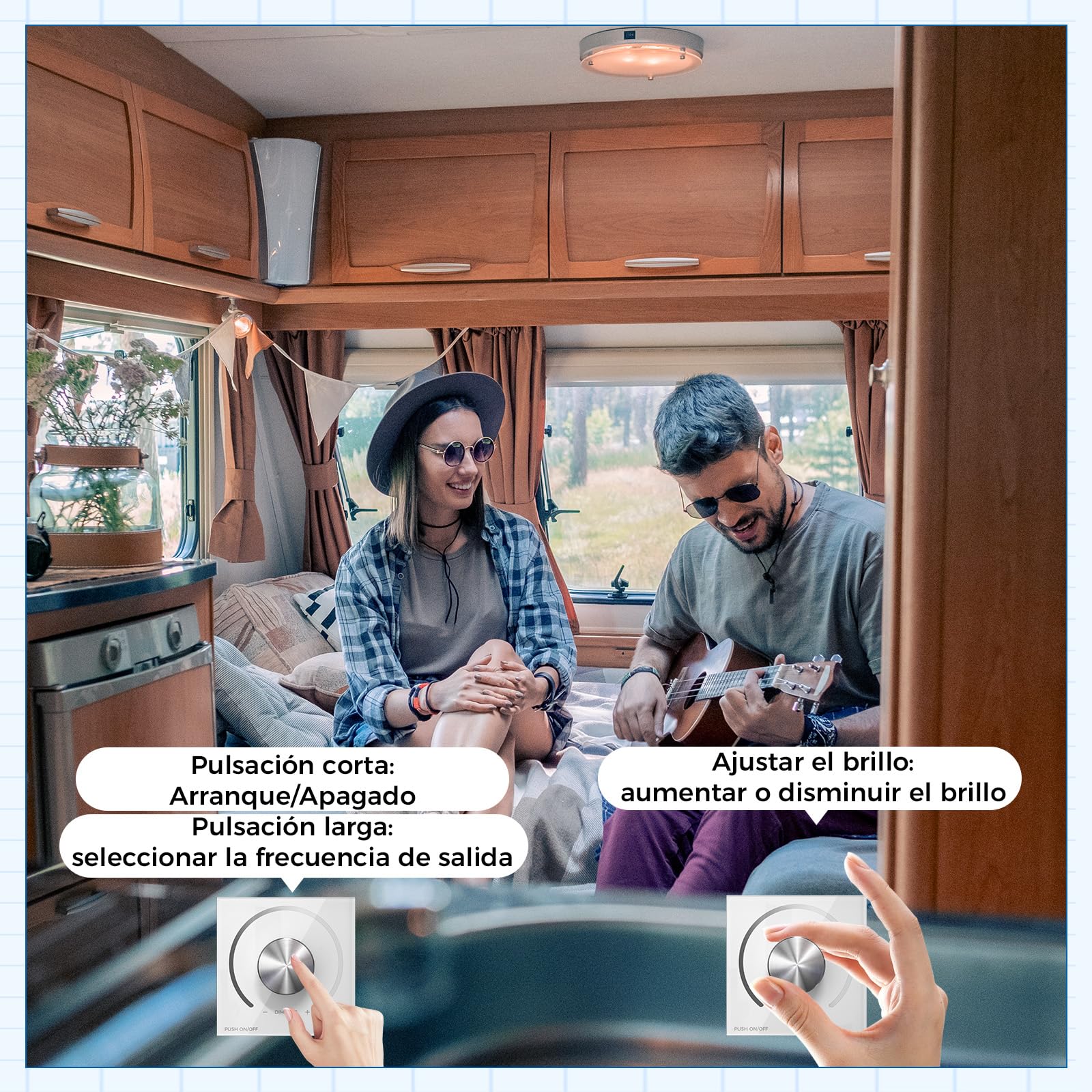 Reguladores de Intensidad DC 12-24V PWM con Pantalla Digital, Atenuador Dimmer LED para Caravanas, Barcos y Bombillas LED Regulables