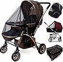 Baby Stroller Mosquito Net (2 Pack) - Durable Mesh Protection for Bassinets, Cradles, Playards, Pack N Plays & Portable Mini Cribs | Breathable Universal Fit Insect Barrier (Black)
