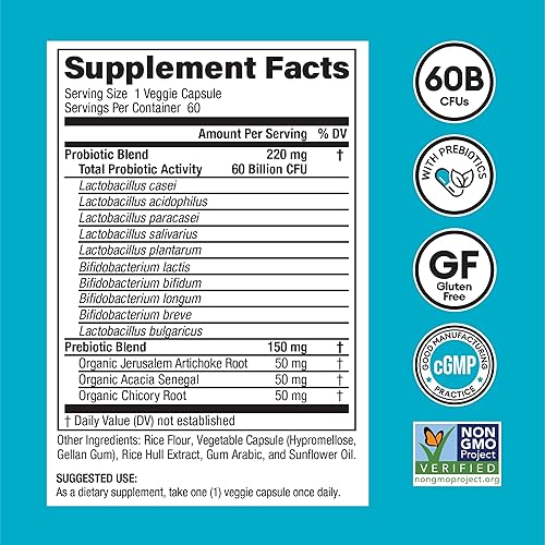 Miniatura 4 de Physician's CHOICE - Paquete óptimo para la salud intestinal 60 mil millones de probióticos 60ct + enzima digestiva 180ct para comodidad digestiva y