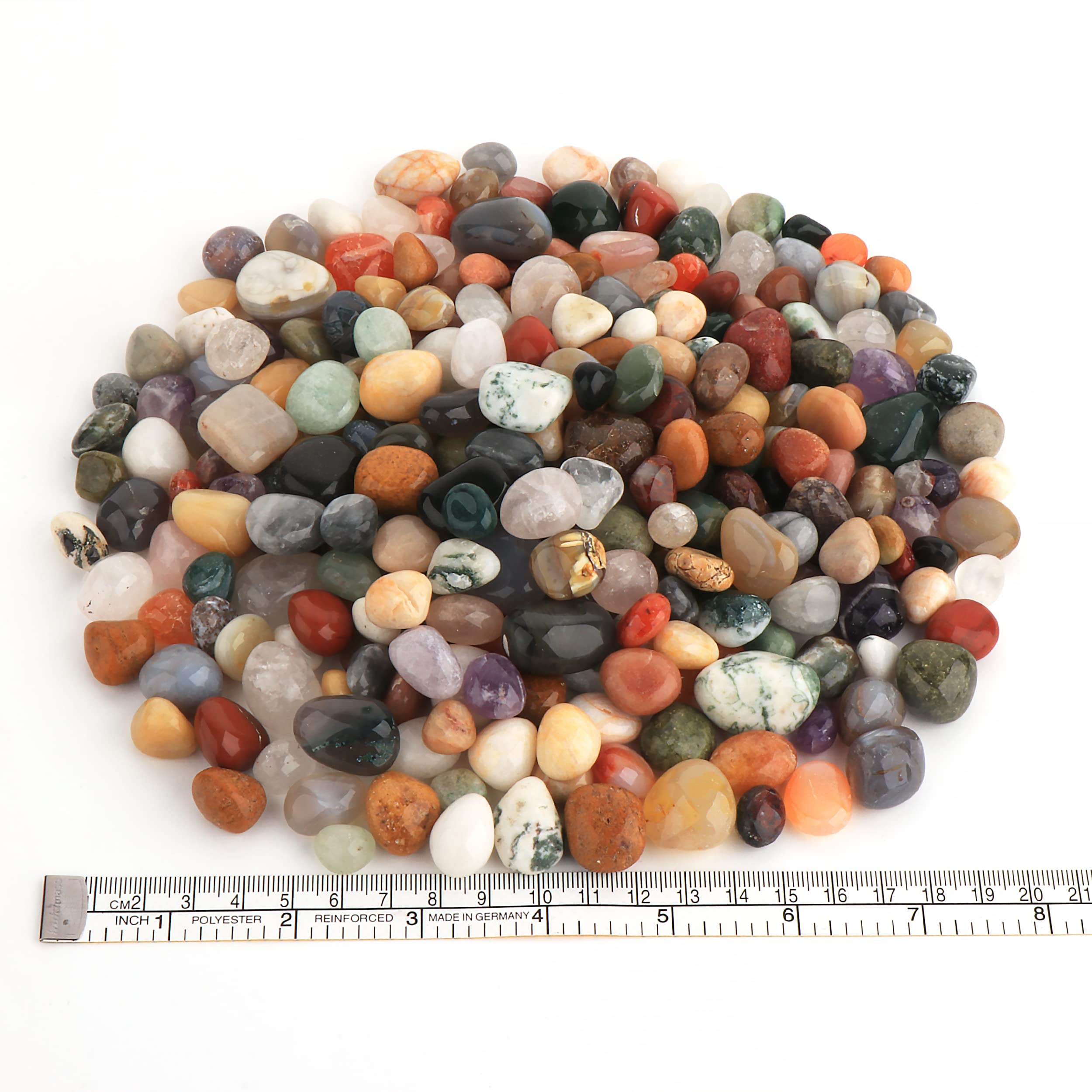 NKlaus 900g Pietre burattate 10-20mm Pietre Naturali India Mix Pietre per Gioielli Deco 11100