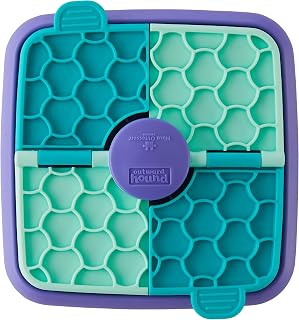 Outward Hound Nina Ottosson Lick N’ Flip 3-in-1 Dog Puzzle Toy: Lick Mat Slow Feeder for Small Medium Dogs, Calming Enrichment Holds 1 Cup Food