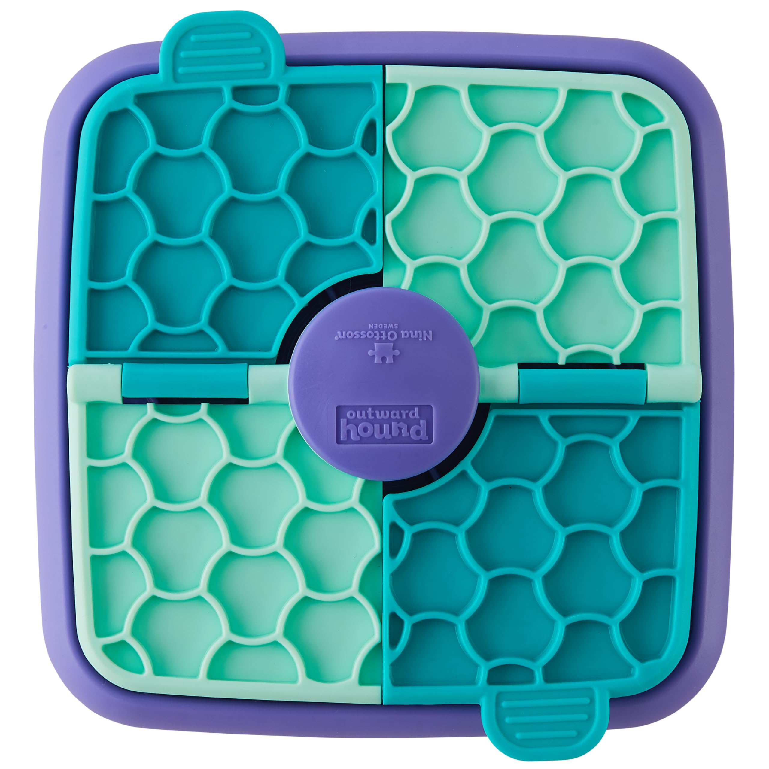 Outward Hound by Nina Ottosson Lick N’ Flip 3-in-1 Interactive Dog Puzzle Toy, Lick Mat & Slow Feeder – Calming Enrichment for Small & Medium Dogs, Holds 1 Cup of Wet of Dry Food, 7.4 in x 7.4 in