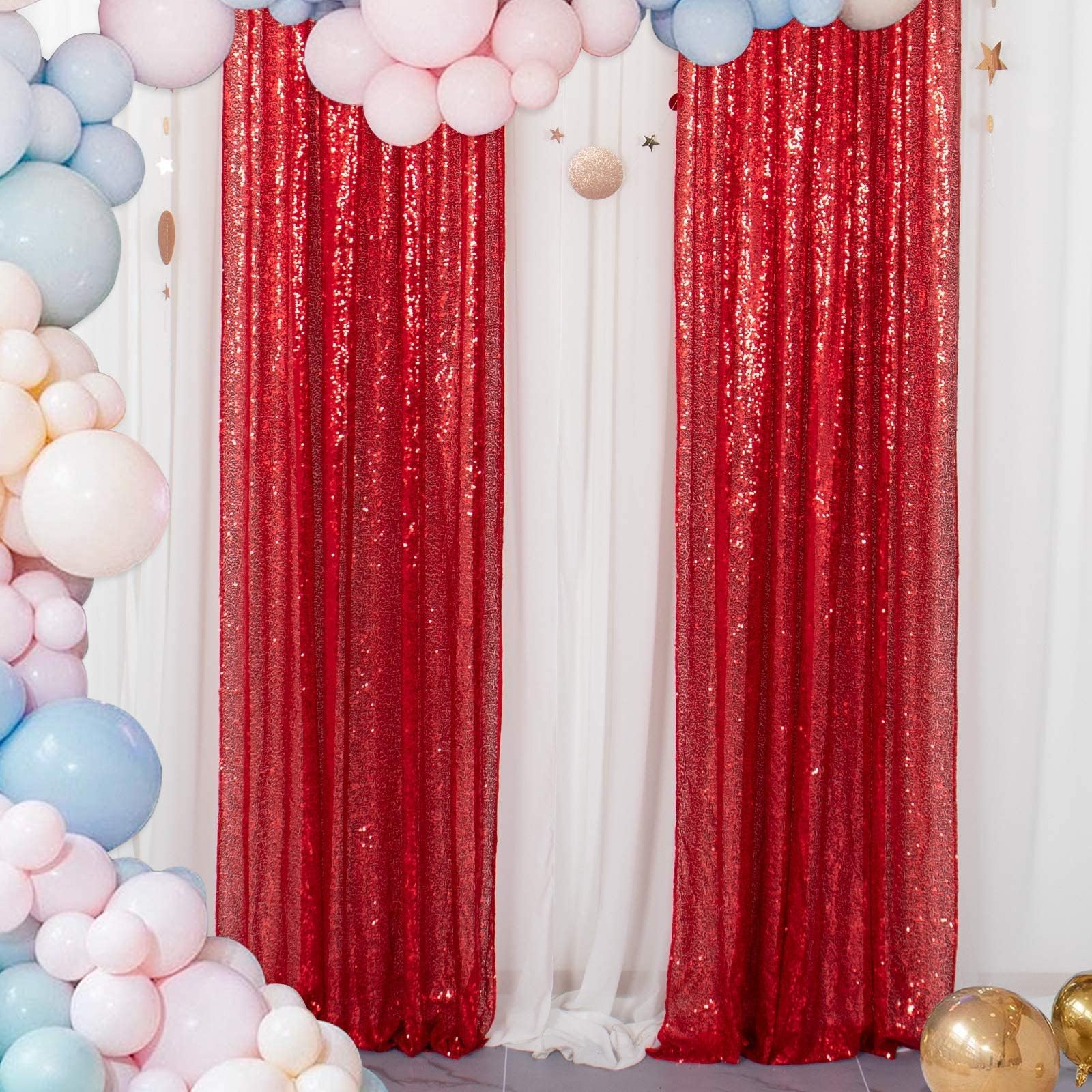 Sequin Backdrop Curtain 2 Panels 2FTx8FT Photo Background Glitter Photography Back Drop Cover Wedding Decorations -190417S