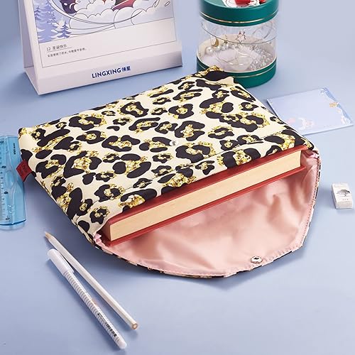 Miniatura 6 de Fundas de libro con estampado de leopardo africano con manga de libro con estampado de guepardo fundas de libro con cremallera con relleno 114 x 9