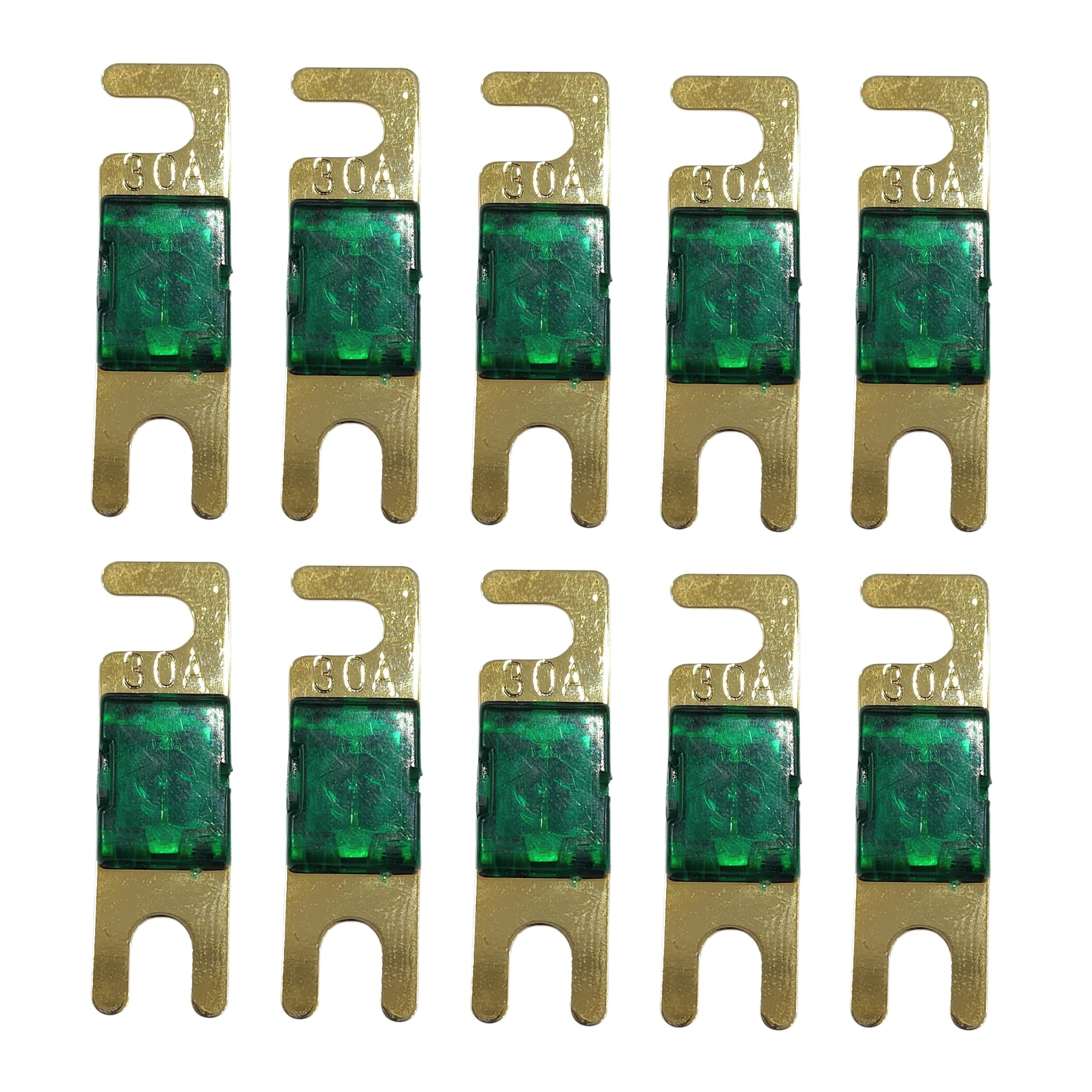 KMH 30A Mini ANL Fuse Kit Nickel Blade Plated Fork Fuses | Car Audio & Video Circuit Breaker Protection | Electronic System Fuse Holder for Safe Power Distribution, Pack of 10-image-5