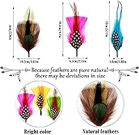 Vista 2 de 20 plumas para sombrero, plumas surtidas para sombreros, accesorios coloridos de plumas reales para hombres y mujeres (estilo mixto)