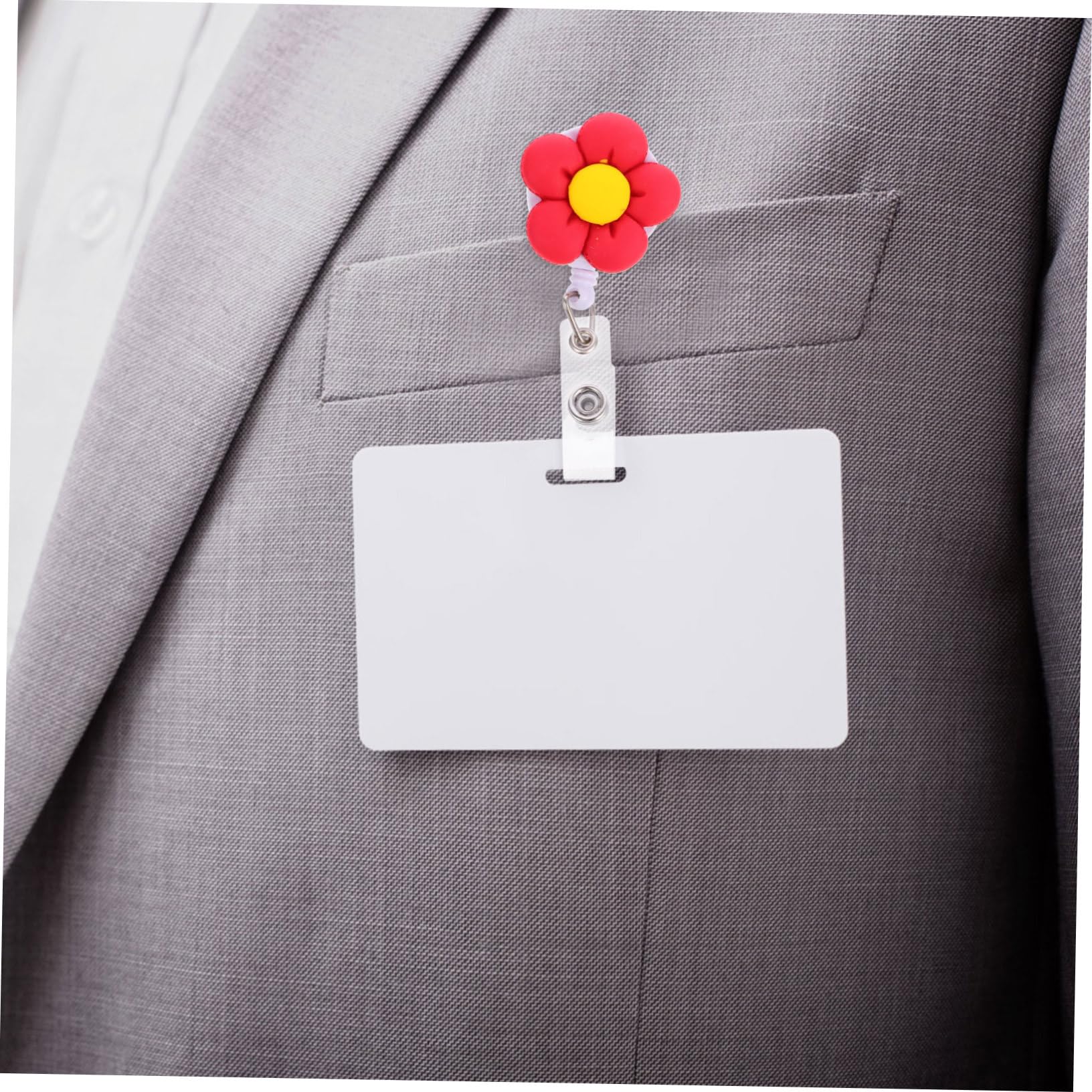 NUOBESTY 16 Pezzi Fiore Fibbia Facile Da Tirare Porta Badge Portatile Clip Per Etichetta Clip Per Badge Dipendente Porta Badge Retrattile Porta Badge Retrattile Porta Badge