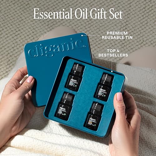 Miniatura 2 de Cliganic Set de regalo de aceites esenciales orgánicos (Top 4 - The Basics - Paquete de 2), aromaterapia natural 100% pura - menta, eucalipto, árbol