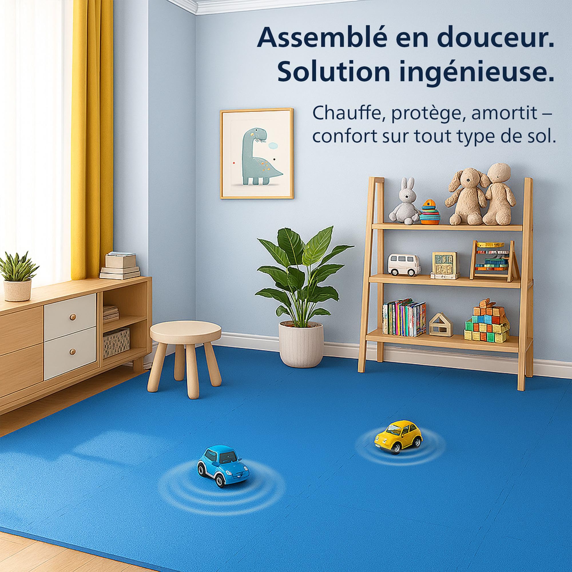 CLP Tapis de Protection Fitness 60x60 cm, épais, Lot de 6 Tapis Puzzle antidérapants pour Piscine, Salle de Sport, Sol