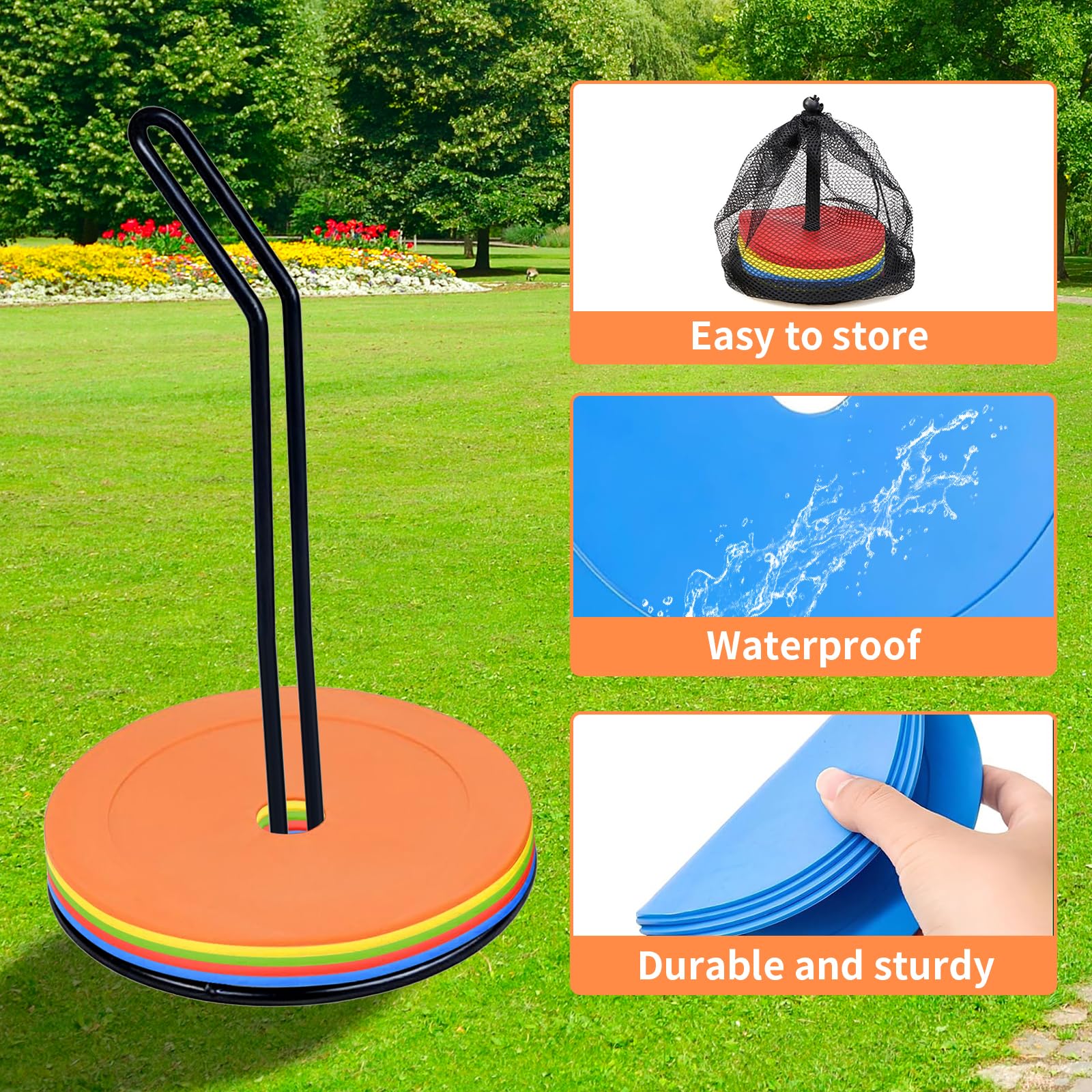 Disques De Marquage: 25 Pièces Marqueurs Sol Football Antidérapants pour Entraînement D’Agilité Et De Vitesse, Diamètre 15 cm, PE Flexible, Séances De Football pour Clubs Et Entraîneurs