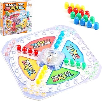 The Magic Toy Shop Board Game Race To Base Pop A Dice Family Kids Fun Party Toys Children Travel Ludo Indoor Traditional Classic Xmas Gift 2-4 Players