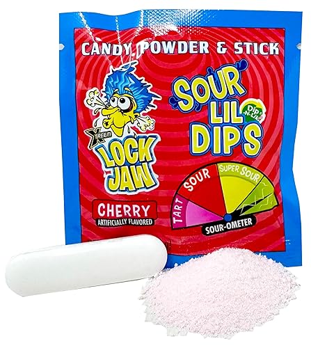 Miniatura 5 de Lockjaw Sour Lil Dips - Palitos de inmersión a granel con polvo de caramelo, palitos de inmersión ácidos, paquete variado de 36 unidades
