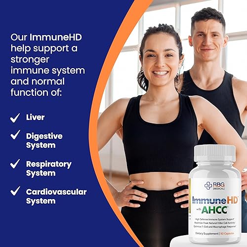 Miniatura 7 de Immune-HD con suplemento AHCC para apoyo inmunológico, 1500 mg de extracto de hongo AHCC + hoja de olivo y quercetina con bromelina, actividad