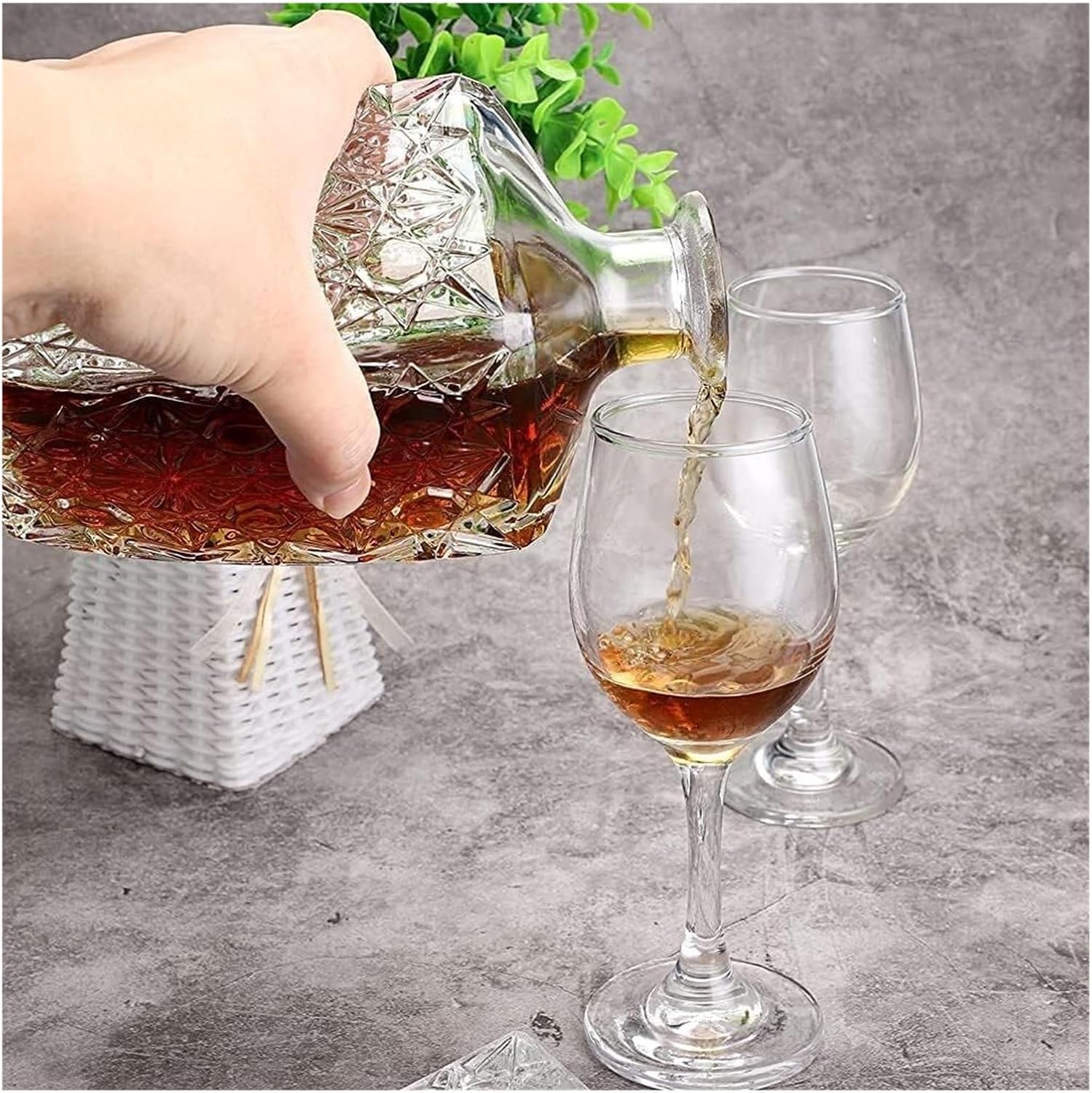 デキャンタ、ウイスキーデカンタ、ウイスキーカラフェとガラスクリスタルドリンクボトルグラススピリッツデキャンタ、気密ストッパー付きデカ