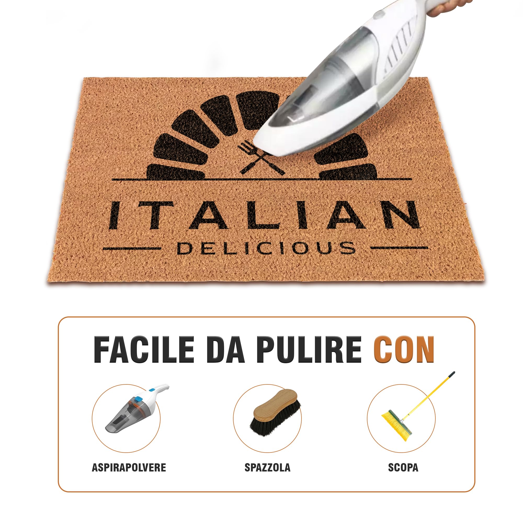 WELCOMAT - Zerbino Ingresso Esterno Personalizzato - Dimensioni 40x60 cm - Zerbino Ingresso Casa Simpatico, In Fibra Naturale di Cocco,