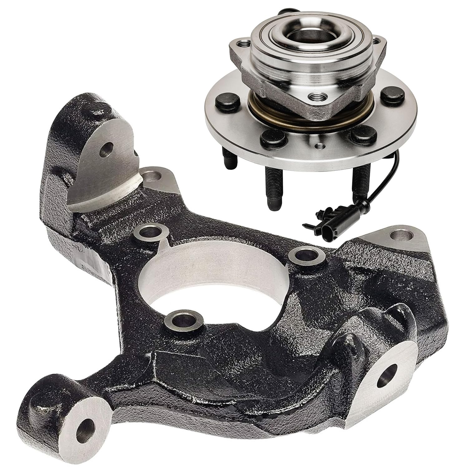 Detroit Axle - 4WD Front Right Knuckle Kit for Chevrolet Silverado GMC Sierra Yukon XL 1500 Avalanche Tahoe Cadillac Escalade ESV EXT, Passenger Side Steering Knuckle, Wheel Bearing Hub Replacement