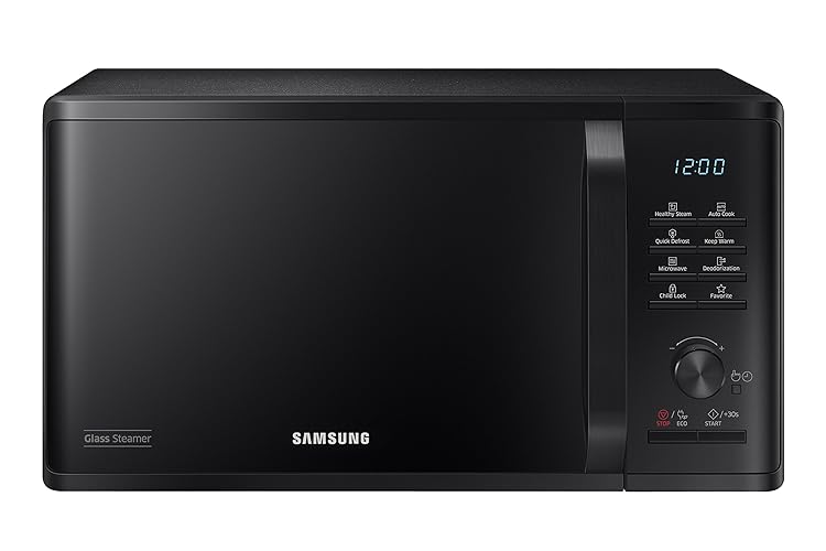 Samsung MS23K3555EK Solo Microwave, 800W, 23 Litre, Black - + Steamer - Black