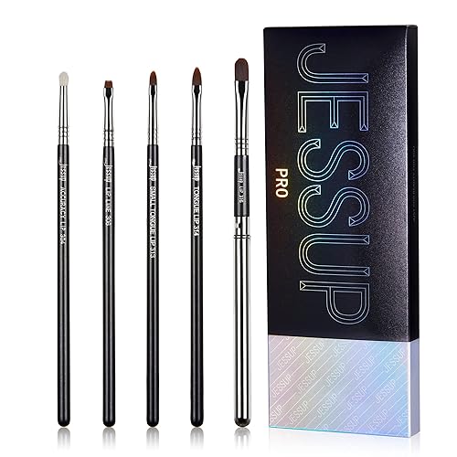 Miniatura 26 de Jessup T324 - Juego de pinceles para delineadores de ojos, 11 piezas, punta de lápiz curvada ultra fina, para delineador de ojos, 11 piezas