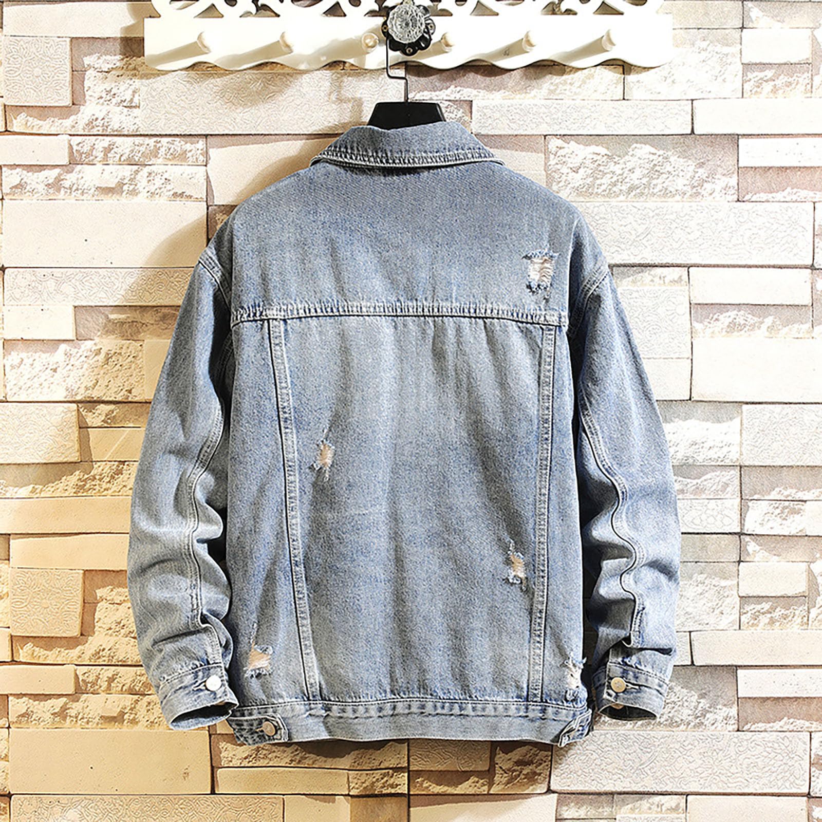 Giacca di jeans casual allentata da uomo giacca in denim retrò giacca da uomo Y2K jeans cappotti streetwear cappotti giovanili giacche harajuku alla moda abbigliamento casual capispalla vestibilità