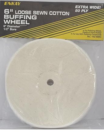 Enkay 162-680C 6-Inch Single Stitch Buff Wheel, Carded
