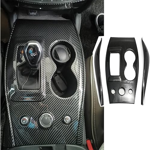 for Infiniti QX60 Carbon Fiber Central Control Gear Panel Cover Trim Accessories for 2018-2020 Infiniti QX60