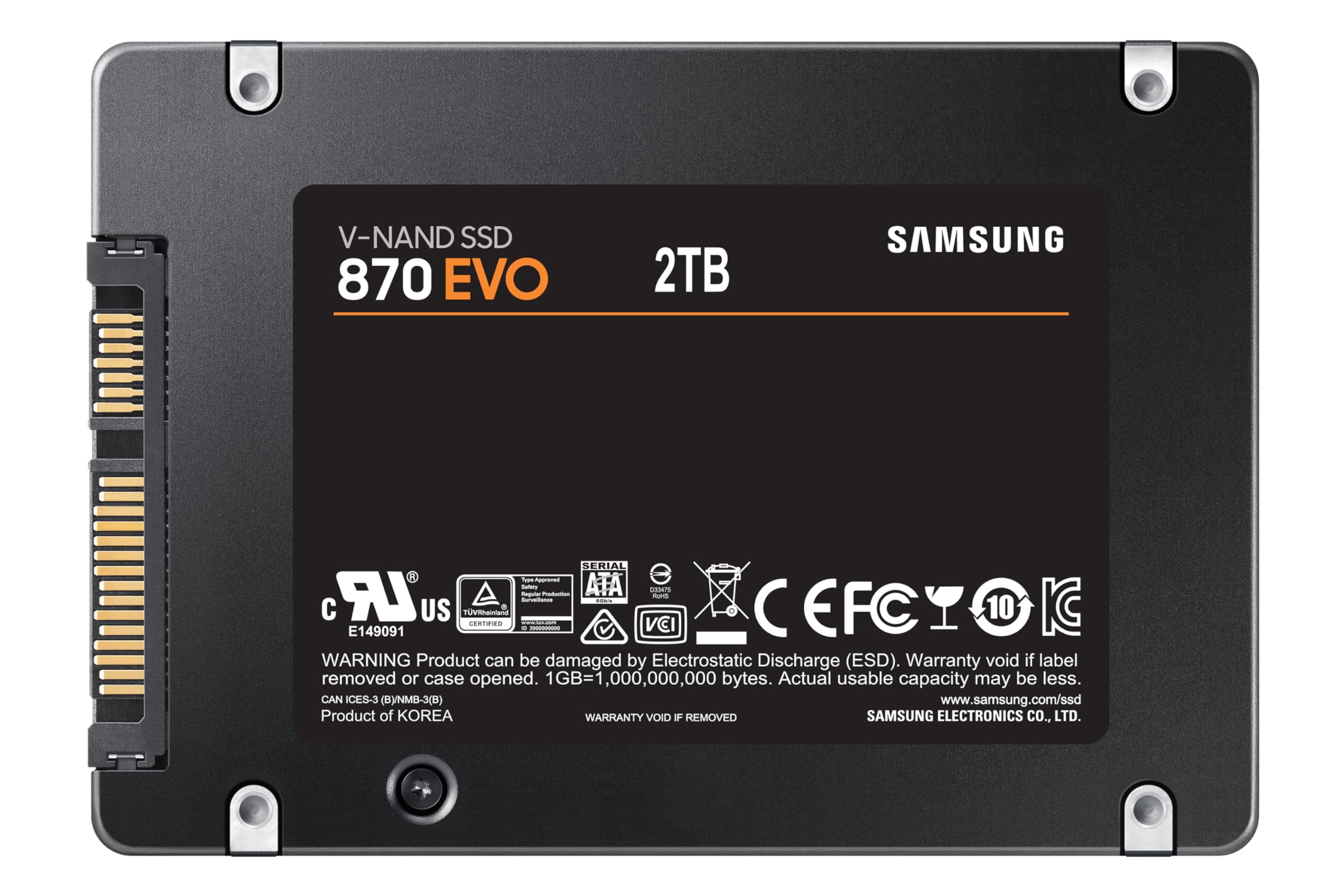 Samsung SSD 870 EVO MZ-77E2T0B/EU | Disque SSD interne 2,5’’ haute vitesse, 2 To - Pour les gamers et professionnels.