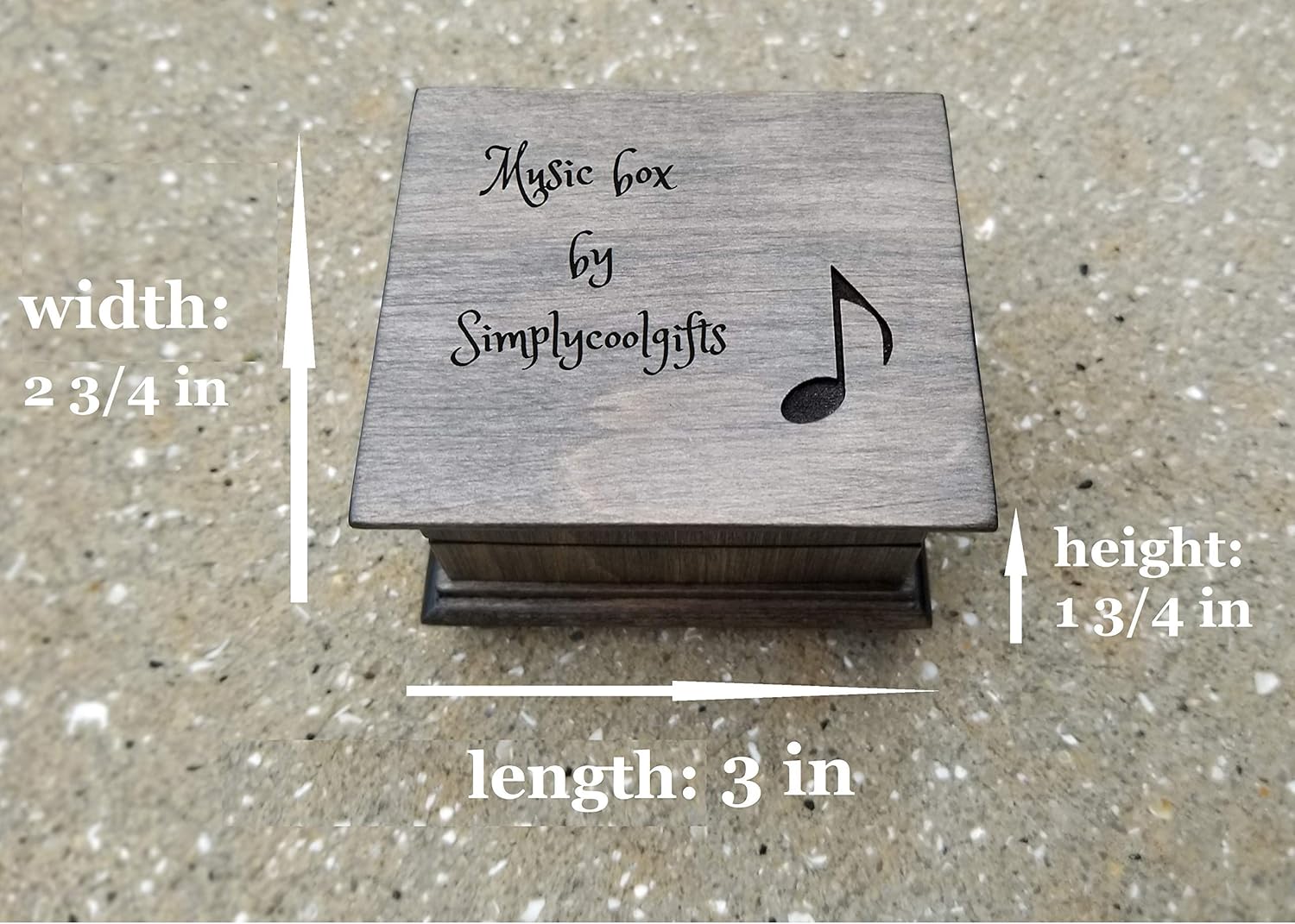 Name music box with love birds engraved on the top, choose your color and song