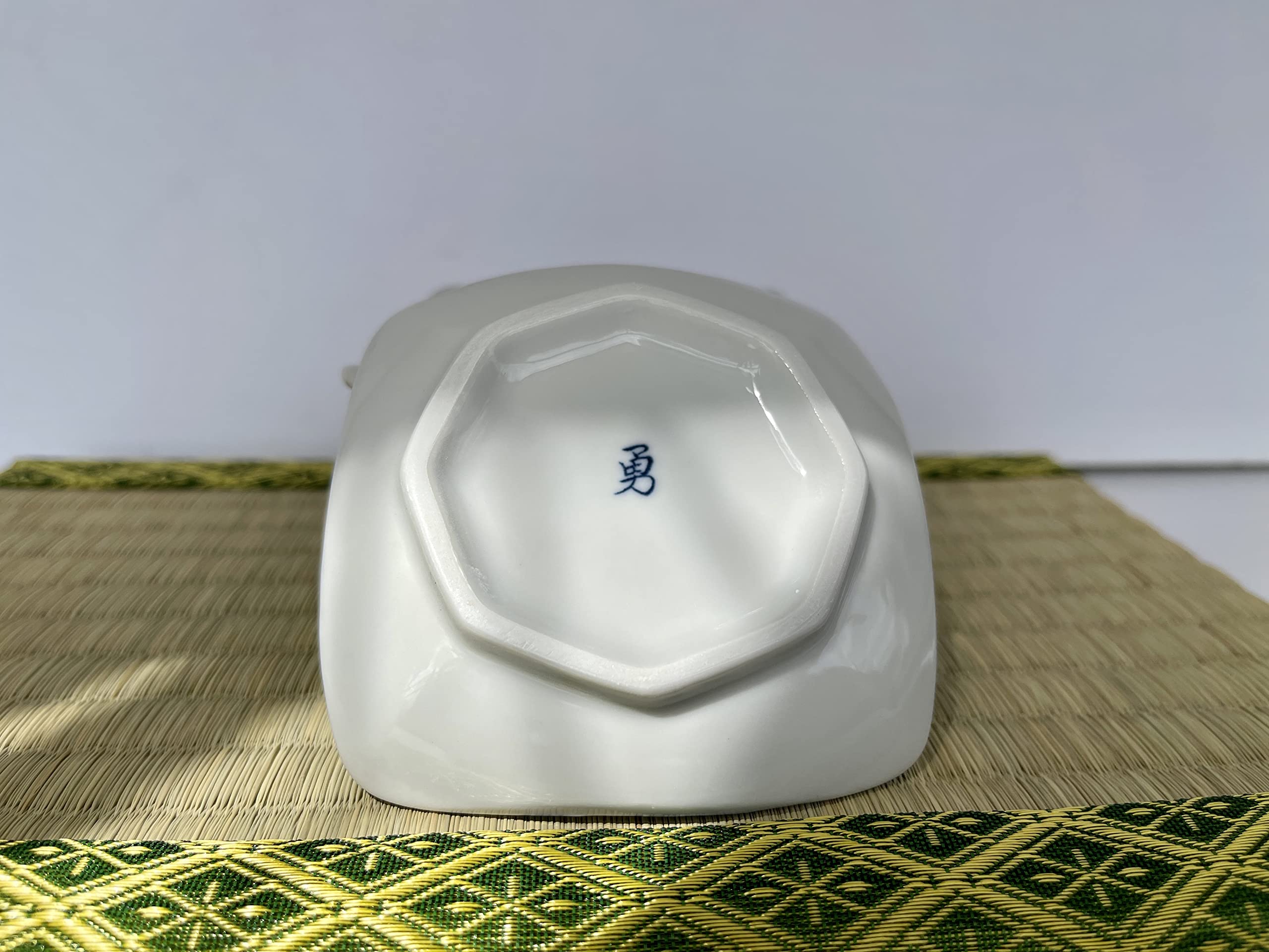 Traditionelles japanisches Porzellan-Set, 8,8 cm, quadratisch, klein, Sojasauce, hält Seifen, Kerzen, authentische Mino Ware, verschiedene Designs, 5 Stück