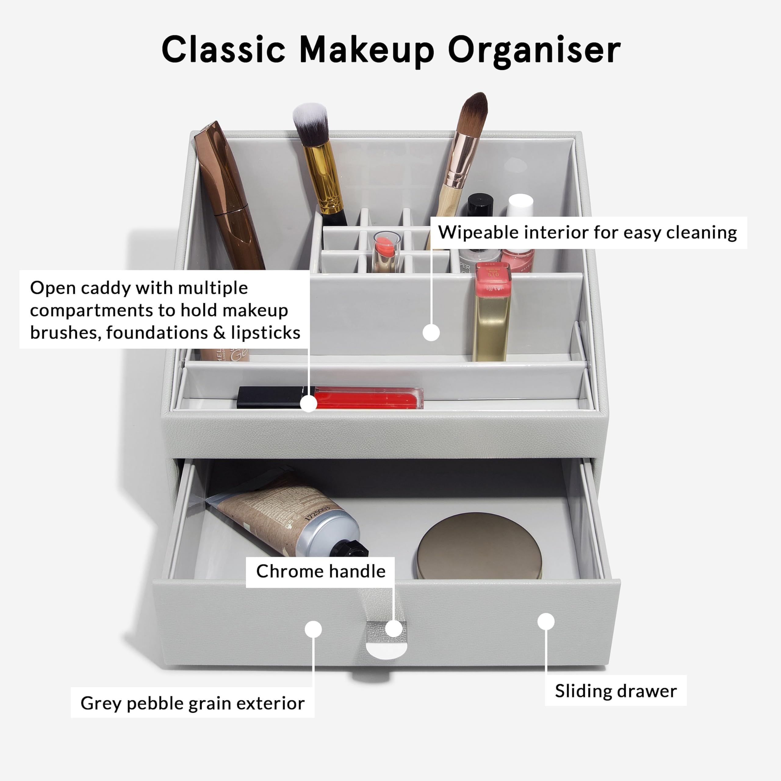 Stackers Pebble Grey Organizador de maquillaje
