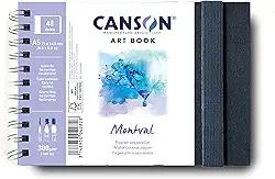 CANSON Caderno Artbook Sketchbook Montval Aquarela Espiral Grão Fino 300g/m² A5 14,8 x 21cm 24 Folhas