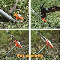 Vista 5 de Cheardia Paquete de 20 Estacas Resistentes para Tienda de Campaña, Estacas de Patio de 9.75 Pulgadas Clavijas de Metal Antioxidante para Tienda