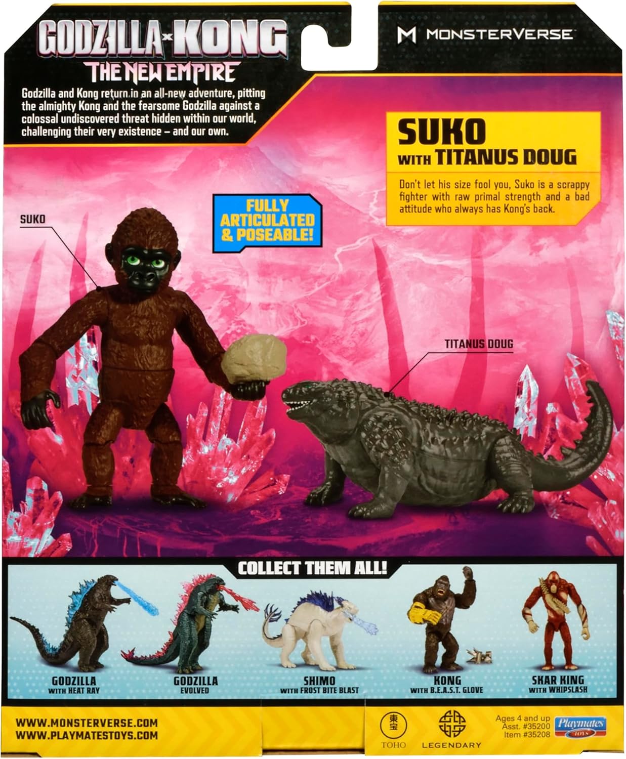 MonsterVerse - Godzilla x Kong, Suko 9 cm and Titanus 11 cm Articulated Figure, for Children from 4 Years, MN3037
