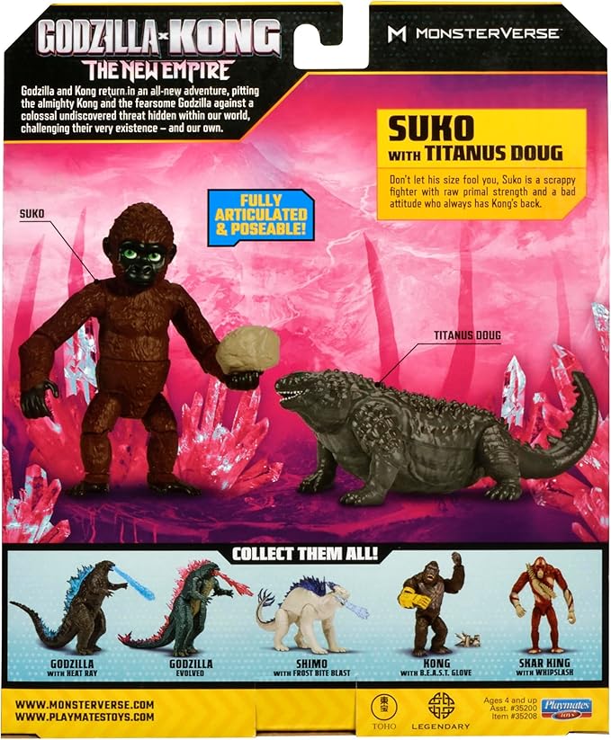 Figura Articulada Suko y Titanus MonsterVerse Godzilla x Kong 9 cm y 11 cm miniatura 7