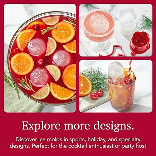 Miniatura 6 de Tovolo Molde para cubitos de hielo para perros, juego de 2 moldes de hielo en forma de esfera festiva para adultos, moldes grandes de fusión lenta