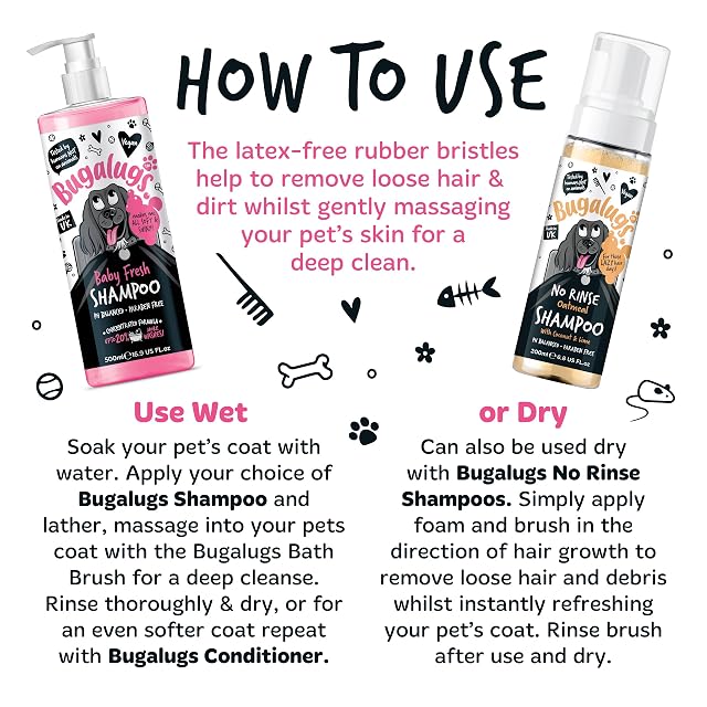 Foto 4 de 8 de Bugalugs - Cepillo de Baño para Perros - 1 unidad - Color Rosa