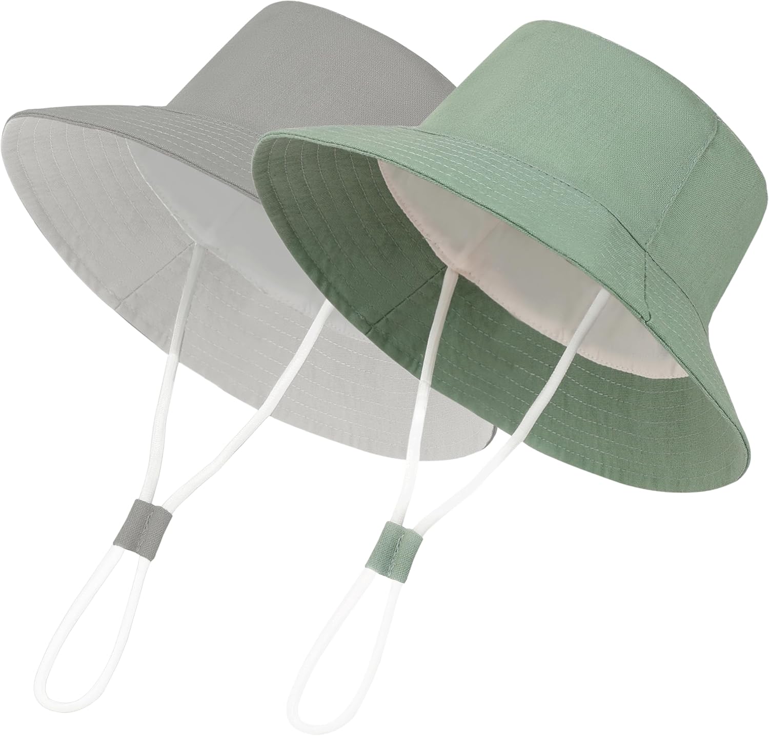 Urban Virgin 2-Packs Baby Sun Hat UPF 50+ Sun Protective Toddler Bucket Hat Summer Kids Beach Hats