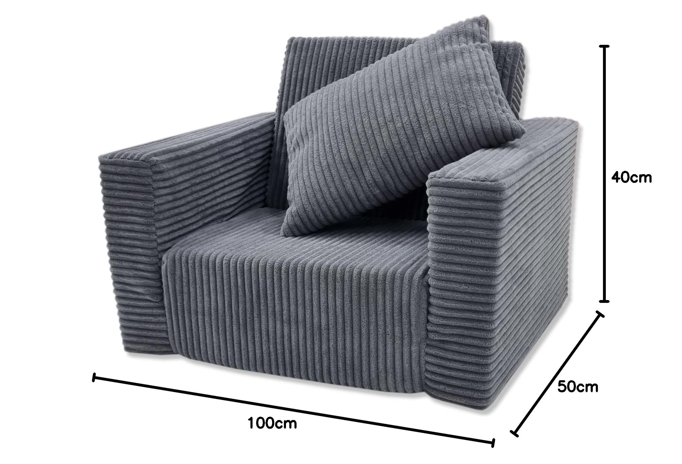 Odolplusz Składany fotel dziecięcy | Sofa dziecięca Mini-fotel dziecięcy Fotel przytulny | Meble dziecięce do pokoju dziecięcego | (sztruksowy grafit)