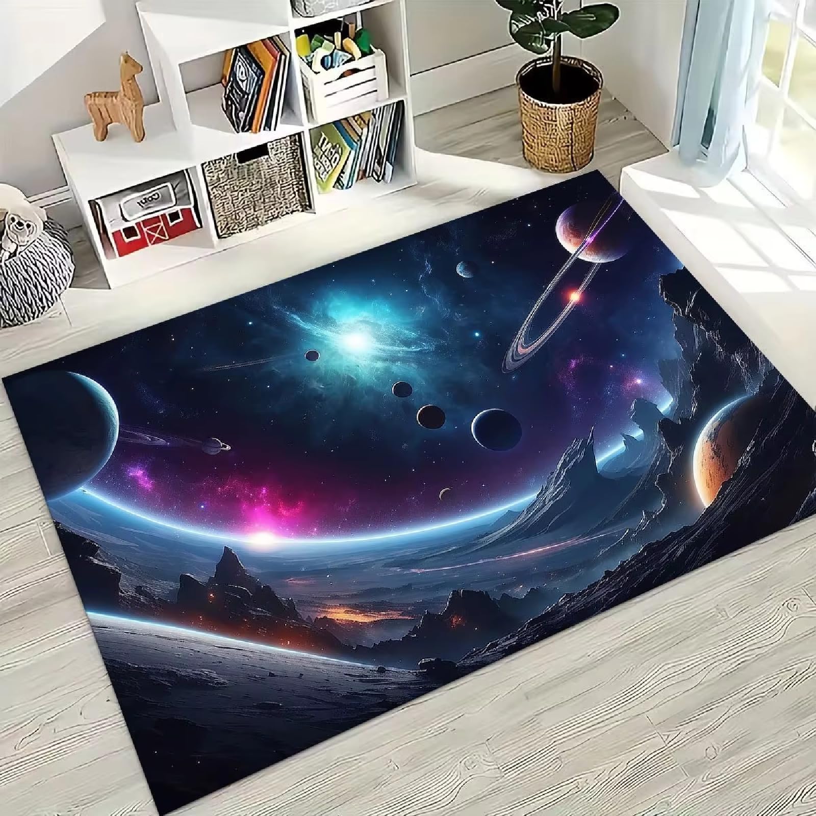 Tapis chambre ados cosmique grand et doux pour relooker un sol moderne