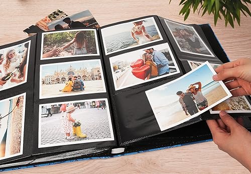 Miniatura 5 de Recutms - Álbum para 600 fotos, de cuero sintético, cosido, para 5 fotos de 10 x 15 cm por página, regalo para madres, padres