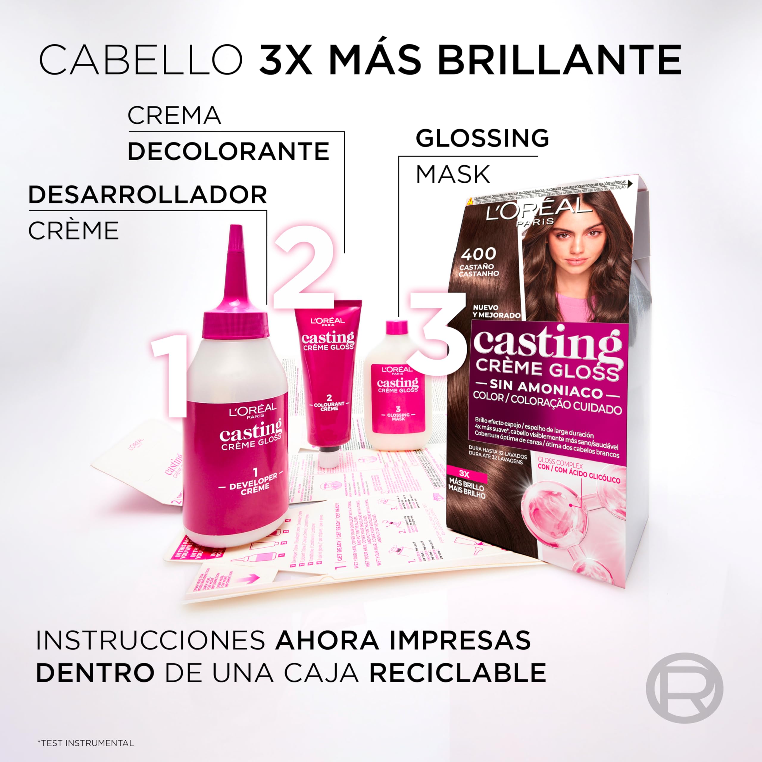 L'Oreal Casting Cream Gloss Coloration Cheveux - Couleur: 400 brun