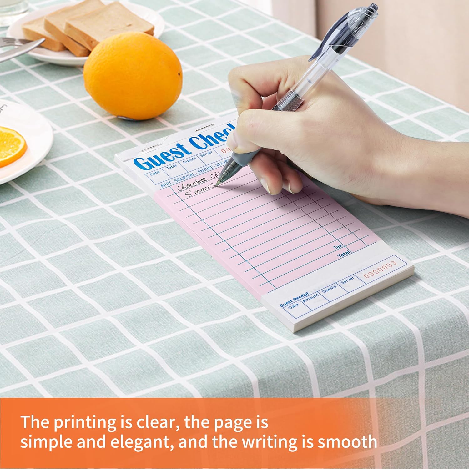 6 Pack Pink Guest Checks Books for Servers Server Note Pads, Waiter Checkbook, Waitress Notepad for Restaurants, Paper Checks 50 Sheets/Pack, 300 Total Tickets - Image 6