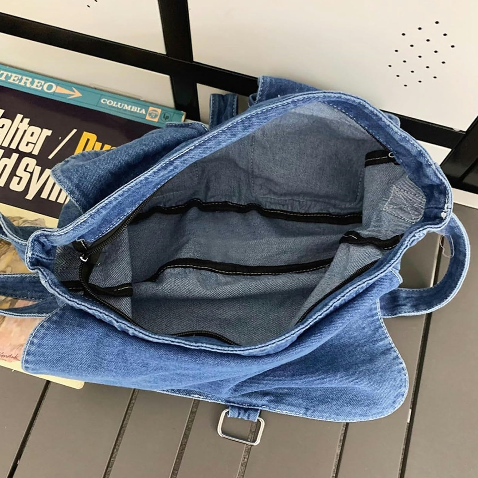 Sac A Main Femme Sacs À Bandoulière en Jean pour Femmes Sacs À Main-Light Blue-32x8x26