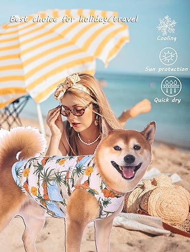 Miniatura 7 de Sychien Camisas de secado rápido para perros, raglán de verano, ropa pequeña en blanco, ropa pequeña, protección solar para perros y gatos, XXS