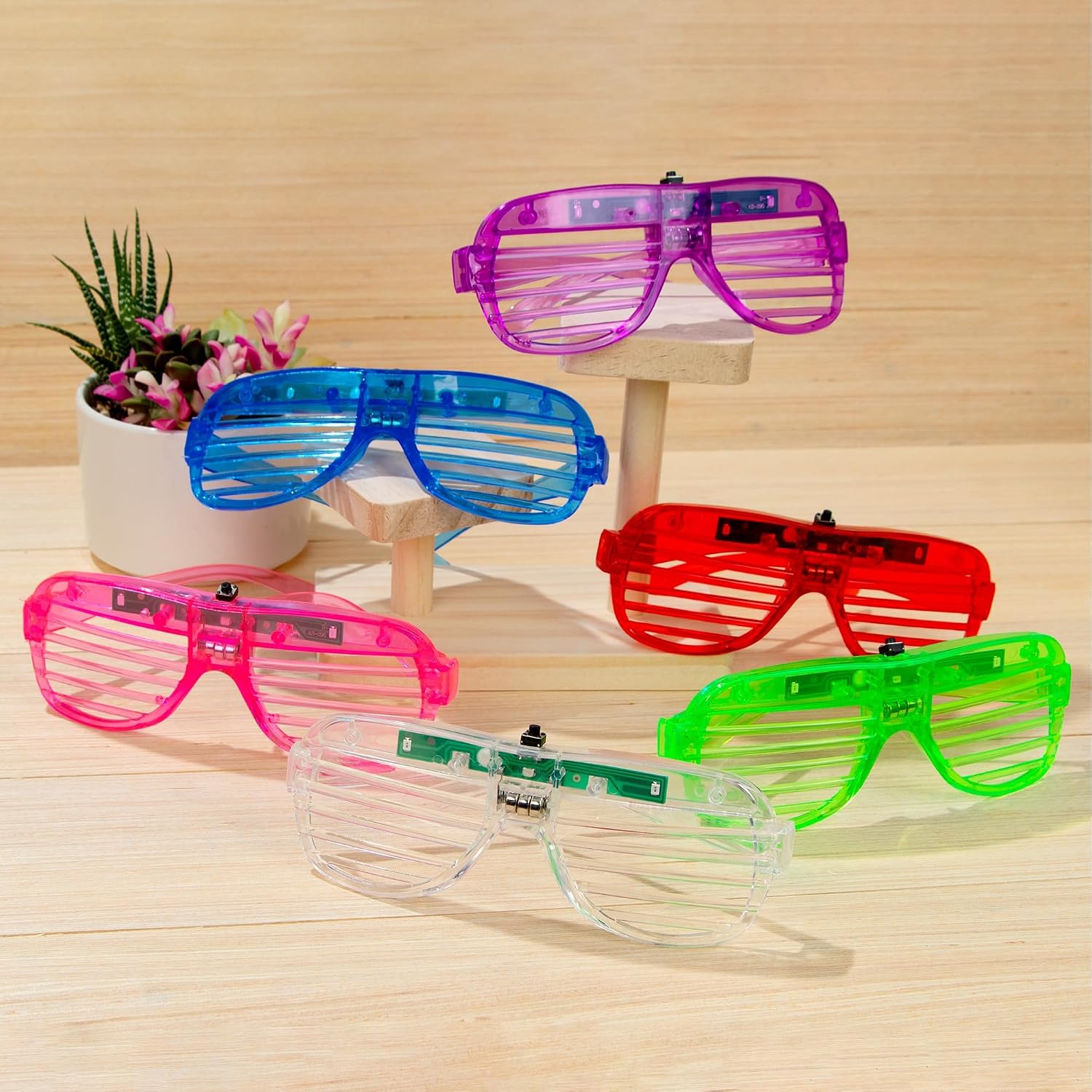 48 PCS LED Glow Glasses, Neon Glasses Glow In The Dark, 6Color light up Glasses for Kids and Adults, Flashing glasses Party Supplies Bulk for Birthday, Halloween, Christmas, New Year, Carnival,Concert
