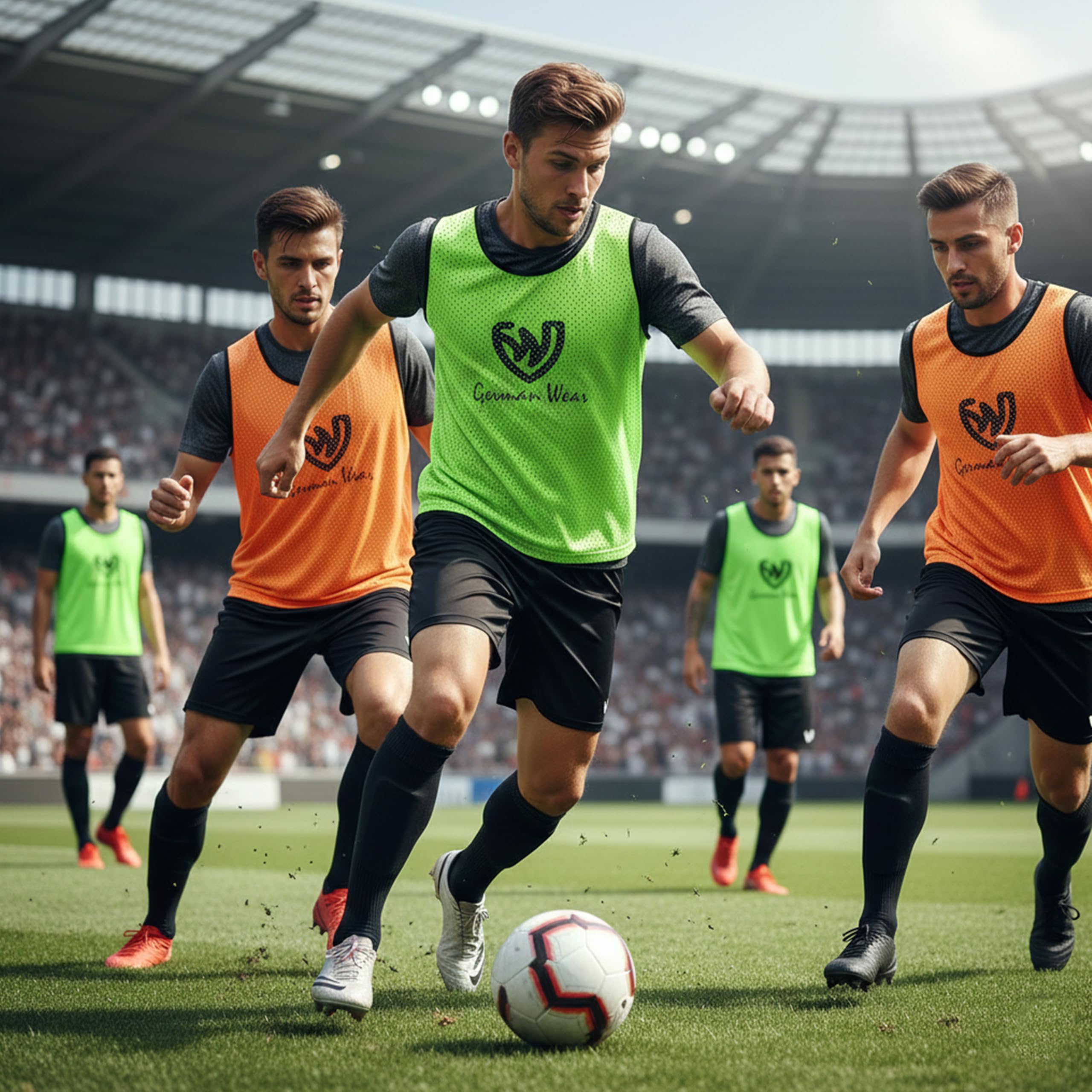 German Wear Leibchen Trainingsleibchen – Markierungshemd für Team Sport, Fussball, Training, Jogging, Hocky, Handball in Gelb, Rot, Grün, Orange, Blau für Herren, Kinder & Damen - ideal für Teams