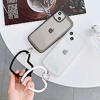 Vista 5 de Correa de silicona en forma de corazón para teléfono, correa de muñeca para teléfono celular con soporte para llavero, universal compatible
