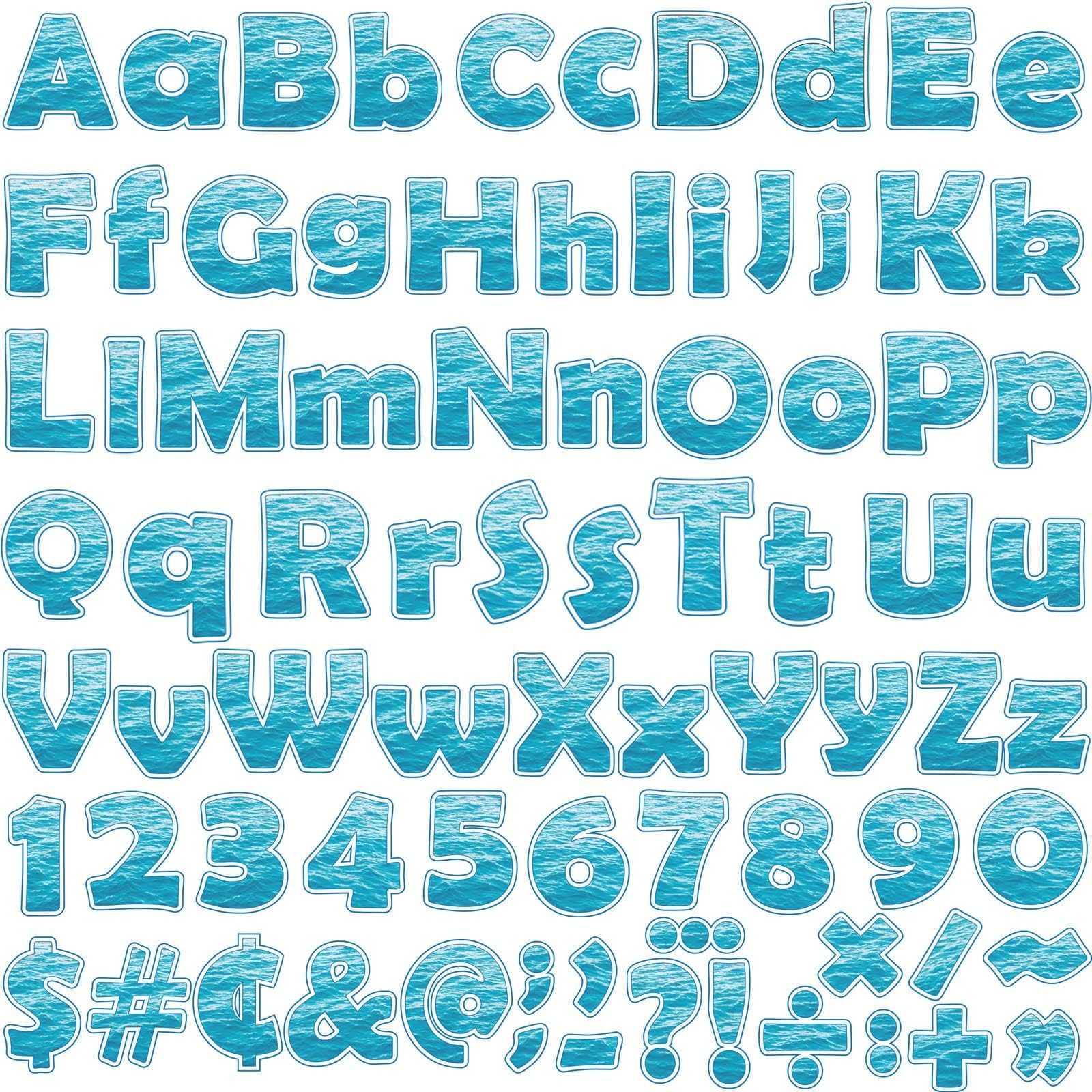 260pcs Letters Combo Pack Set Ocean Sea Water Colorful Classroom Decorations Alphabet Letters Numbers Bulletin Board Block Accents Cutouts for Students Kids