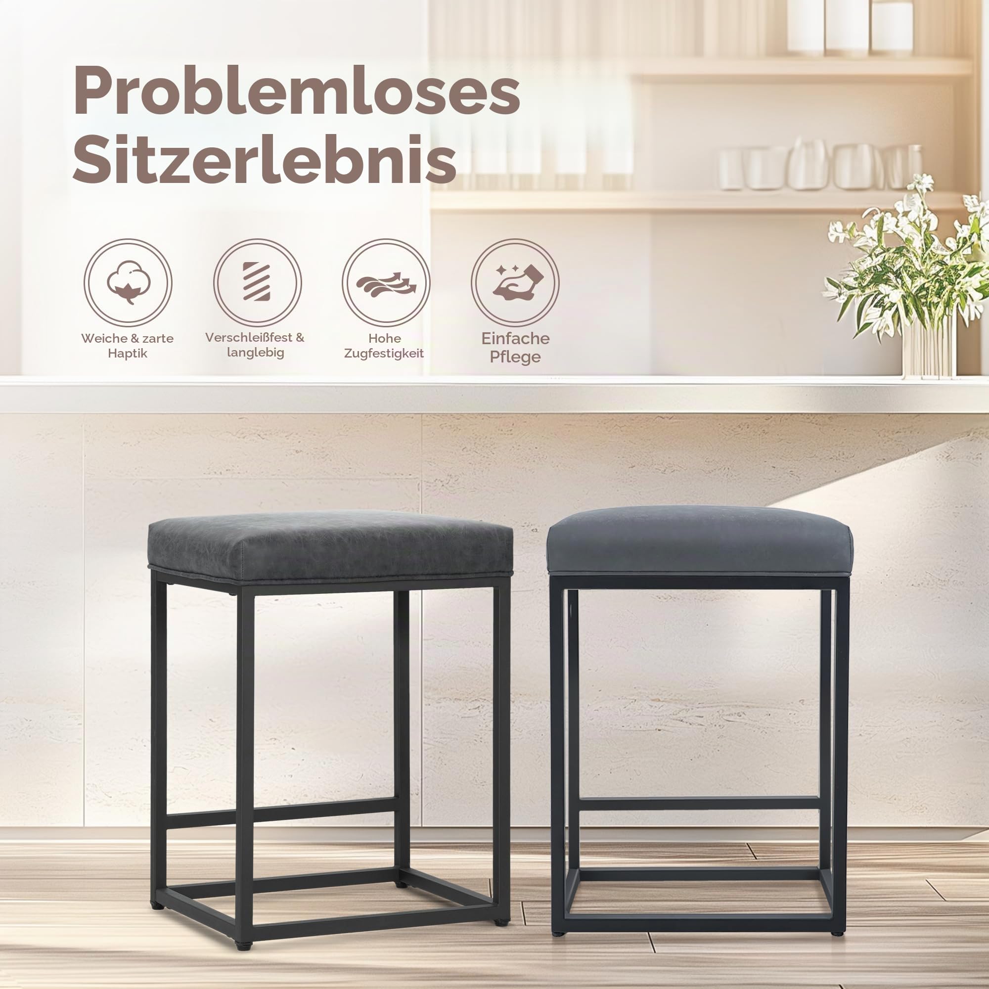 ALPHA HOME Barhocker, Counter Höhe Barhocker mit Fußstütze