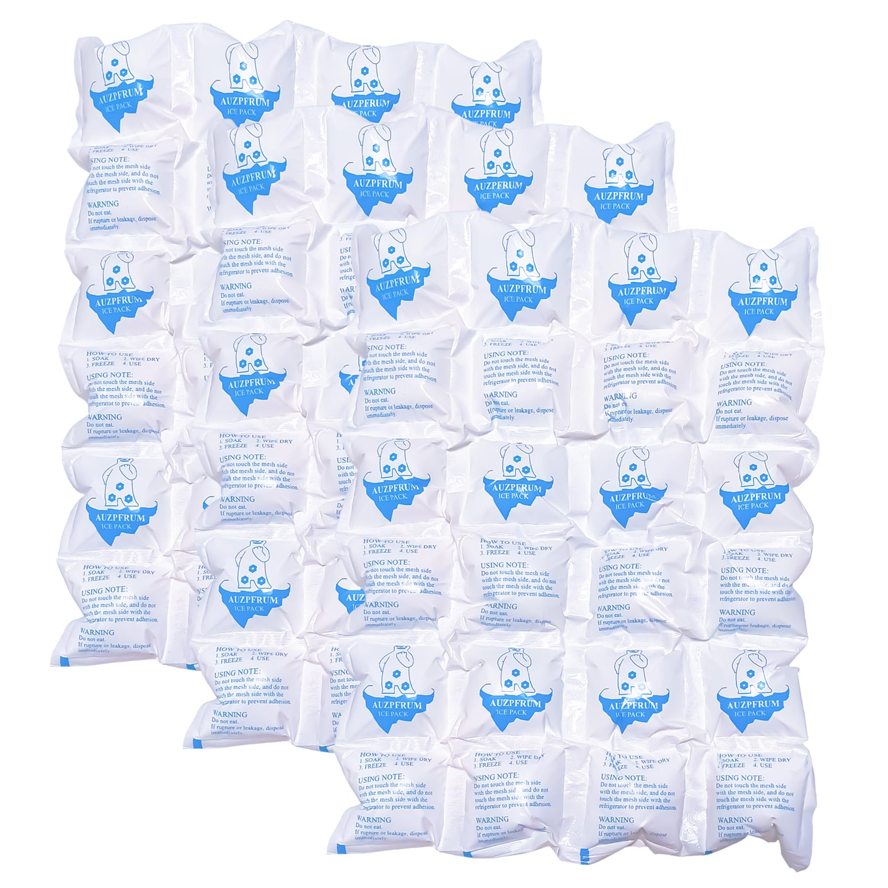 TarppedRock Dry Ice Pack for Shipping Frozen Food, Reusable Ice Packs for Coolers Long Lasting, Flexible Cold Packs Sheets for Lunch Box (3 Large